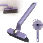 Multi-Function Rotating Crevice Cleaning Brush, 360 Degree Rotating Crevice Cleaning Brush, Hard Bristle Crevice Gap Brush, Corners Cleaning Tool for Cleaning Bathroom, Kitchens Tile Floors (Purple)