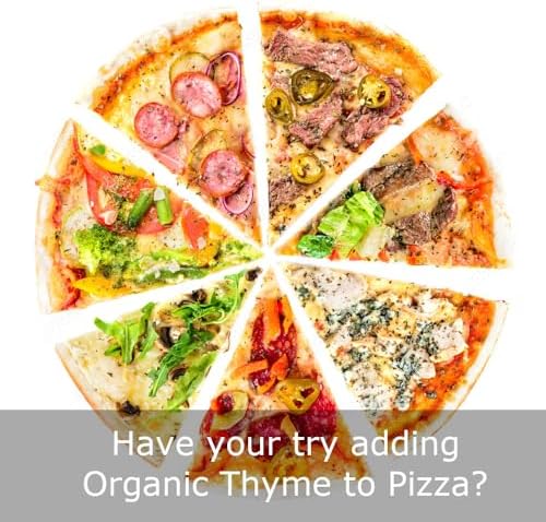 100% Organic Thyme, Natural, Raw Thyme fresh, non GMO-Gluten Free, for Healthy meal and tea, no preservatives, no additives, perfect seasoning, Thymol, 100% Thyme always fresh