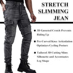 Motorcycle Pants & Motorcycle Casual Jeans Comfortable Stretch Slim Motorcycle Riding Pants All Season Relaxed Jeans for Men