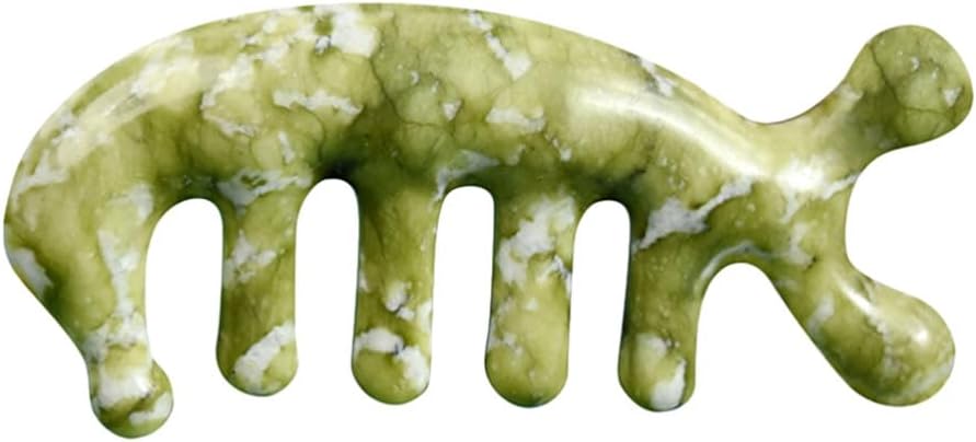 Scalp Massager Jade Craft Massage Comb Acupoint Massager Wide Tooth Jade Combs