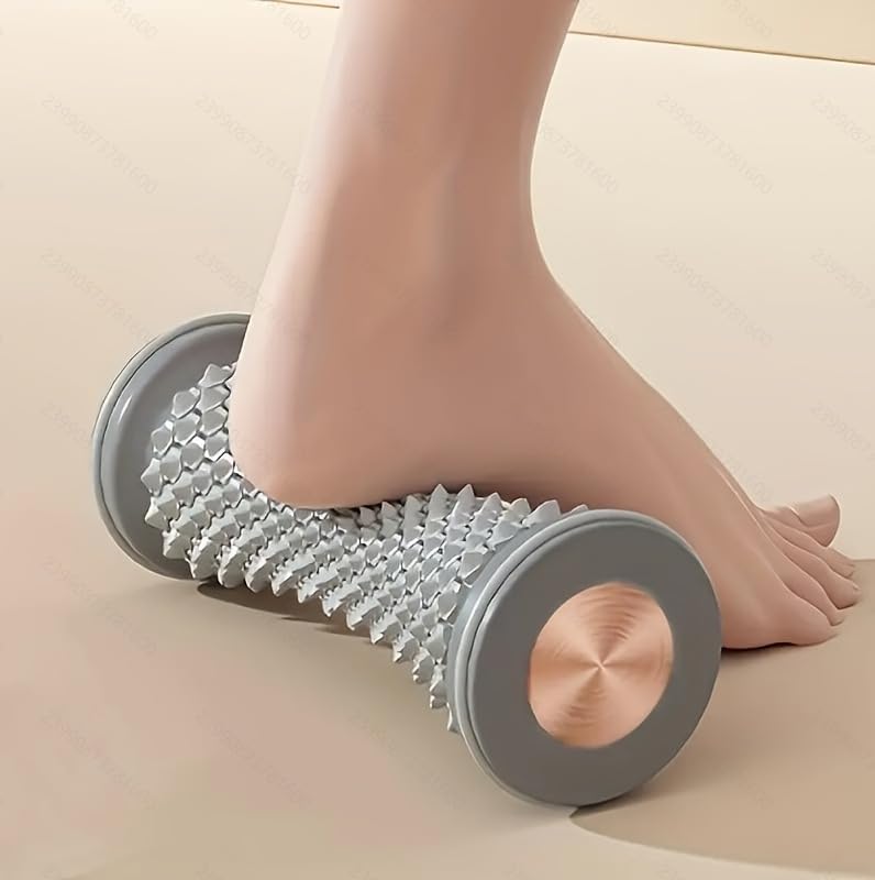 1PC Grey Foot Massage Roller with Speed Control - Textured Surface for Deep Tissue Relief, Ideal for Yoga & Fitness Enthusiasts Home Workouts
