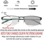 laureles Bifocal Reading Glasses Men Business Sun Photochromic Lens Metal Half Frame Fashion Transition Readers