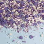 Oasis Supply Purple Love Sprinkles – Edible Sugar Shapes for Valentine’s Day – Lavender & White Heart Cake, Cupcake & Cookie Decorations – Sweet Party Baking Toppings for Desserts