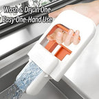 Mini Foldable Desktop Mop, Portable Self-Squeeze Short Mop, Wet and Dry Use Cleaning System, Mini Lazy Hand Wash Short Device for Bathroom, Kitchen, Car (2pcs with 4pcs Heads)