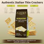 Scrocchi Italian Thin Crackers, Assorted with Sea Salt for Light Snacking- Olive Oil Crackers with Delicate Flavors & Crisp Texture - Flavored Crackers for Entertaining, Travel & Pairing with Dips-3pk