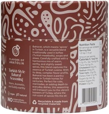 Cybele’s Harvest Baharat Seasoning 3.2oz, Turkish Baharat Spice Blend for Mediterranean and Middle Eastern Dishes, Meat Stews Vegetables