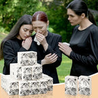 50 Bulk Travel Tissue Packs Funeral Tissues Memorial Facial Tissues Funeral Facial Tissue Pack for Guests 3 Ply Black Floral Pocket Size Memorial Favors Travel Size for Family Friends