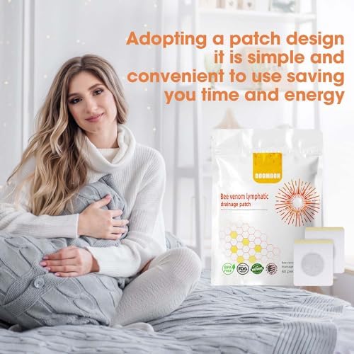 60PCS Bee Venom Navel Patches, Bee Venom Lymphatic Drainage Navel Patches, Bee Venom Navel Patches for Women & Men(60pcs/1 Bags)