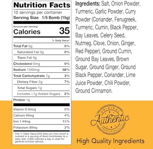 Curry Bombs, Delicious Spice Rich in Traditional Flavor, Pre-Measured Seasonings blended with Authentic Spices and Herbs. Vegan Friendly (2 Curry Bombs Per Jar) (3-Jars)
