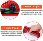 Heavy Duty Poly Strapping Tensioner & Cutter Manual Banding Tools Windlass for 1/2" -3/4" Width Polyester Polyproplyn Strap (Red)