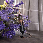 Jovivi Crystal Pendulum Natural Black Obsidian 12 Facted Therapy Healing Chakra Pendant for Dowsing Divination Reiki Charged Balancing with Chain