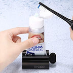 XYKEEY Toothpaste Tube Squeezer - Set of 2 Toothpaste Squeezer Rollers, Metal Toothpaste Tube Wringer Seat Holder Stand (Matt Black)