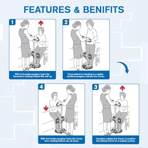 Helsevesen Patient Turner, Turn Transfer Aid for Standing & Seating Positioning, 400 lb Capacity, 24.11