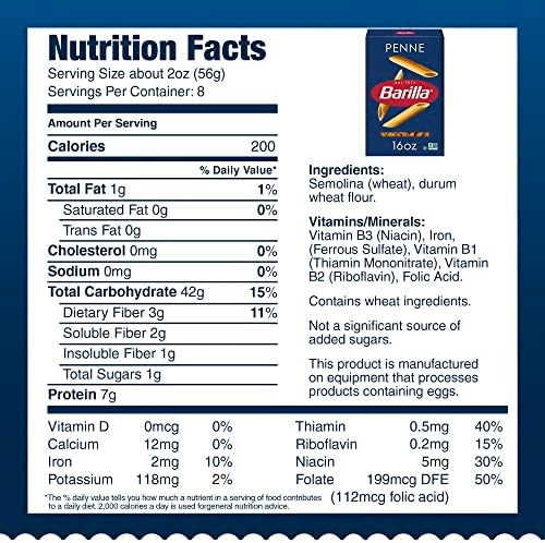 Barilla Penne Pasta, 16 oz. Box (Pack of 12) - Non-GMO Pasta Made with Durum Wheat Semolina - Kosher Certified Pasta