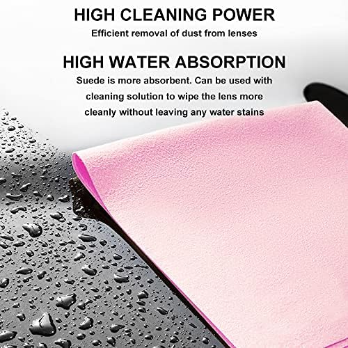 100 PCS Glasses Clean Cloth Suede, Lens Clean Cloth for Lenses, Glasses, Screens, Cameras, iPad, iPhone, Eyeglasses (6"x7", 100PCS/Pink)