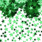 60g Stars Confetti 6mm+10mm Metallic Foil Star Sequins Silver Table Confetti for Wedding Party Decorations (ZX/Green)