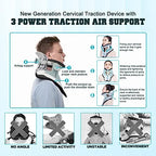 Cervical Neck Traction Device,Electric Air Pump Neck Stretcher Cervical Traction Device,with 3 Power Traction and 8 Airbag Support,Neck Brace which Decompresses the Neck and Relieves