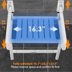 NEWTRY Upgraded 21” Folding Shower Seat Wall Mounted, 660lb Fold Down Shower Seat with Support Armrests & footrest, Foldable Shower Chair for Home Care Seniors Disabled, for Bathroom Inside Shower