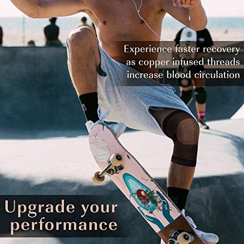 CopperD 2 Prs Rayon from Bamboo Copper Compression Socks Stocking (15-20mmHg) to Reduce Swelling, Better Blood Flow or Comfort Support for Every Day Uses, L/XL