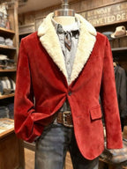 Christmas Blazer Men Corduroy Lapel One Button Holiday Party Suit Jacket Ugly Xmas Business Office Blazers with Pockets