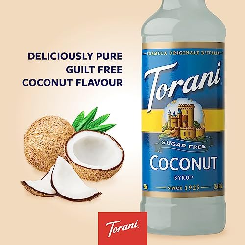 Torani Sugar Free Coconut Flavored Drink Syrup, 25.4 fl oz (Pack of 4)