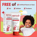 Kids Natural Strawberry Flavored Anticavity Fluoride Toothpaste Maximum Cavity Protection Cleans Children’s Teeth Protects Gums Chamomile Aloe Vera Calendula Xylitol for Ages 2 and Up