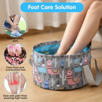 Foldable Bucket for Soaking Feet - Portable Foldable Foot Bath Tub Spa Basin for Travel, Home Pedicure & Outdoor Camping (Grey)