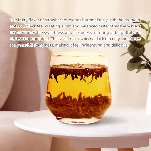 HANFANGLING Strawberry Black Tea, 100% Natural Loose Leaf, Blend Of Strawberry Fruit And Black Tea Aroma