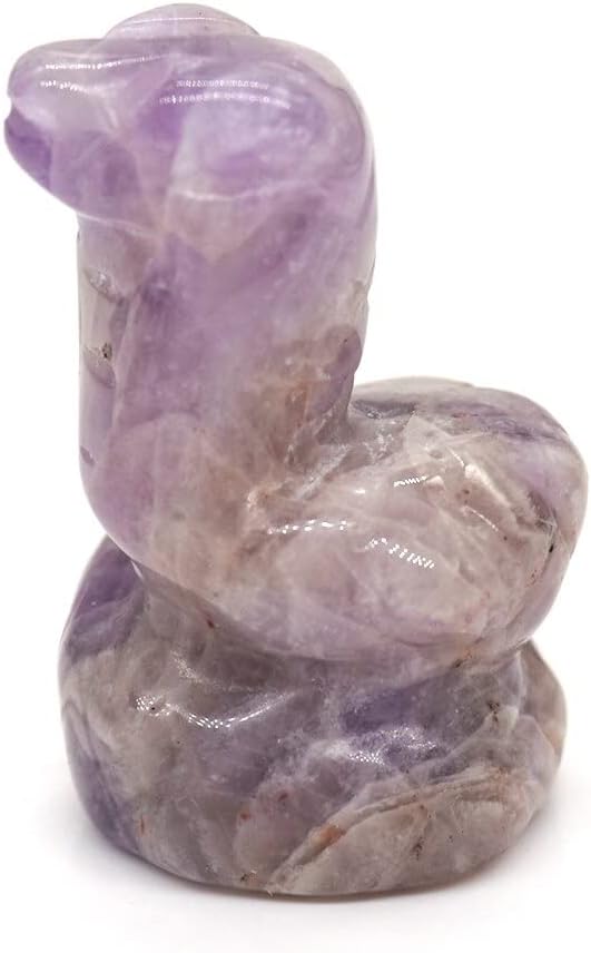1.5" Amethyst Animals Figure Rose Quartz Owl Statue Blossom Agate Wolf Lapis Lazuli Elephant Natural Stones Healing Crystal Gift (Color : Amethyst-S)