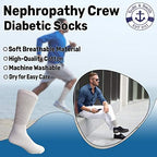 Yacht & Smith 6 Pairs Men’s Value Pack of Ring Spun Cotton Crew Diabetic Nephropathy Socks