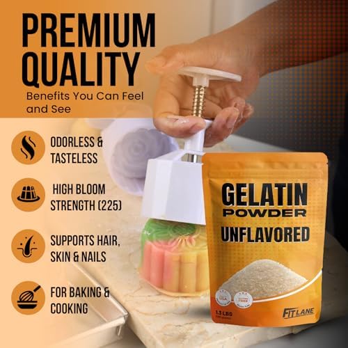 Gelatin Powder Unflavored 6 oz - Bulk Bag - Gelatina Sin Sabor en Polvo - Product of USA - Perfect for Desserts, Baking & Cooking - Supports Hair, Skin & Nails