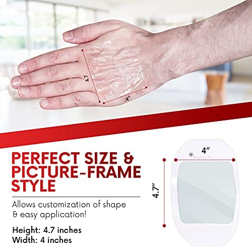 Transparent Film Dressing 4" x 4.75" (10 Pack) - Waterproof Adhesive Wound Bandages for Post-Surgical Shower, IV Shield, Tattoo Aftercare, Clear Breathable Dressing Patches by HEALQU
