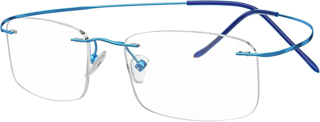 Eyekepper Titanium Rimless Reading Glasses Readers Women Blue +2.0