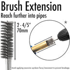6pcs Extended Copper Tube Pipe Cleaner, 1/2” 3/4” 1” Pipe Cleaning Brush Set, Stainless Steel Wire Bore Brushes for Power Drill, 1/4 Inch Hex Shank