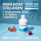 Swedish Nutra 10,000 mg Hydrolyzed Marine Collagen Liquid Supplement - 500 ml, 20 Day Supply | Hyaluronic Acid, Biotin & Vitamin C for Healthy Hair, Skin, Nails & Joints | For Men & Women | Sugar-Free