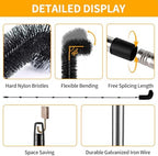 10.5FT Gutter Cleaning Tools from The Ground, Adjustable Rain Gutter Cleaning Brush with Pole, Long-Reach Gutter Cleaner & Brush, Ladder-Free Removal of Leaves, Branches & Debris