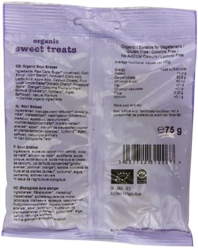 Biona Organic Sour Snakes 75 g (Pack of 6)