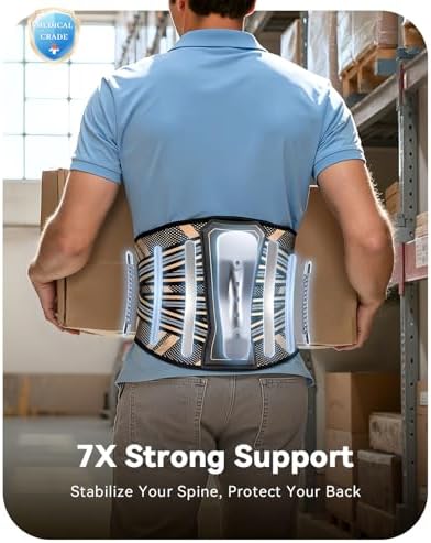 Ultra Breathable Back Brace for Lower Back Pain Relief,[Medical Grade & Copper Infused] Lumbar Support Belt with Bionic Support System, Adjustable Back Support Brace for Sciatica,Herniated Disc,Men&Women
