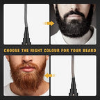 Beard Pencil Filler For Men, 4 Tip Facial Hair Pen Kit With Brush - Mustache Repair & Shaping Tool, Enhances Hair (BROWN)