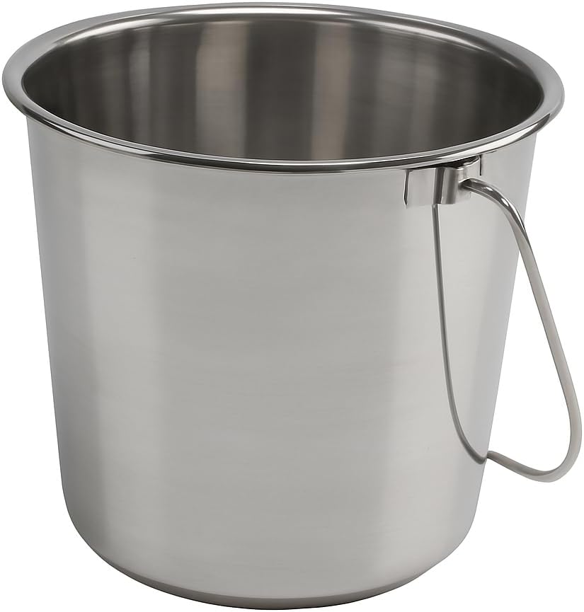 Grip Stainless Steel Bucket (5 Gallon)- Great for Pets, Cleaning, Food Prep - Hang on Fences, Cages, Kennels - Home, Garage, Workshop