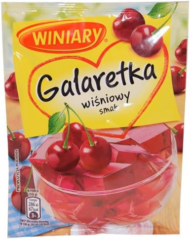 Winiary Galaretka Cherry Soft Jelly 75g (Pack of 5)