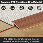Floor Transition Strip, Self Adhesive Door Threshold for Doorway, Carpet Edging Trim Strip Vinyl Overlap Edge Reducer for Carpet, Tile, Threshold Ramp (1/5" to 2/5", Light Brown Wood Grain, 3.3FT)