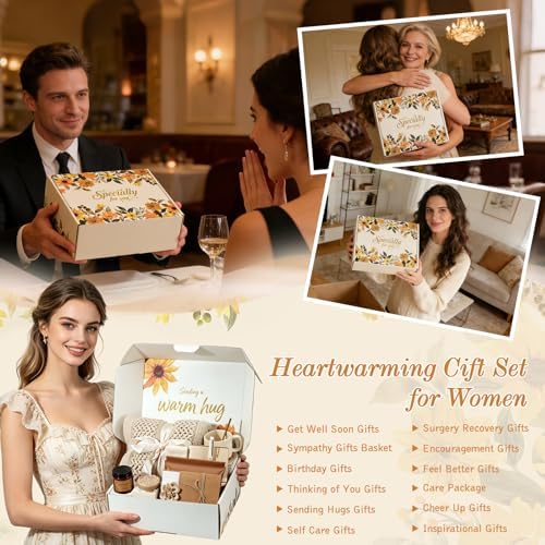 Get Well Gifts for Women Self Care Gift - Birthday Gifts Box for Women Mom Friend, Sympathy Gift Baskets for Women Care Package, Thinking of You Inspirational Relaxing Appreciation Gifts for Her
