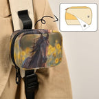 Sunflowers Field Horse Pill Organizer Case Floral Animals 7 Day Travel Pill Box with Zipper Portable Weekly Vitamin Medicine Supplement Holder Pouch Bag