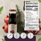 Pure Pomegranate Juice with Grape, 8.4 Fl Oz Glass Bottle (Pack of 12), Cold Pressed, Not from Concentrate, Non-GMO, No Sugar Added, Gluten Free, Preservative Free