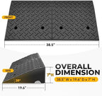 Auto Dynasty Rubber Curb Ramps, 7" Lift Height Curbside Ramp, 4400 LBS/2T Capacity Sidewalk Curb Ramp for Cars Trucks Bikes Motorcycles Wheelchairs, 1 Pack