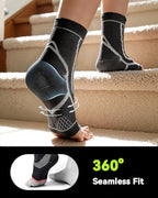 3 Pairs Ankle Brace for Women & Men,[Upgraded Ultra Breathable] Plantar Fasciitis Socks,Ankle Compression Sleeve for Achilles Tendonitis Relief, Heel Pain,Foot Pain and Swelling in Ankle Support (L)