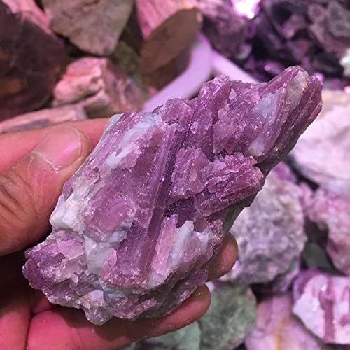 SHANGMAOYO Natural Crystal Rough Natural red Tourmaline Rought Stone Rubellite Stones Crystal specimens (Size : 80-90g)