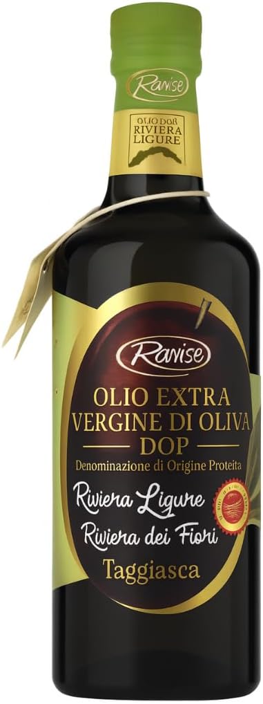 Ranise Riviera Ligure DOP Extra Virgin Olive Oil – Cold Pressed, 100% Italian Taggiasca Olives, Imported from Italy – Delicate, Fruity with Almond Notes – Premium Authentic Gourmet EVOO – 16.9 fl oz (500 ml)