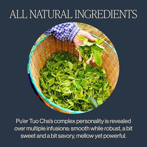 Rishi Tea Ancient Pu'er Tuo Cha Herbal Tea - Organic Direct Trade Loose Leaf, Medium Caffeine Aged Ripe Pu-erh - 4 Ounces, 15 Servings
